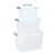 Set X3 Cajas Organizadoras Plasticas Transparentes de 6 L, 12 L, y 24 L con manijasy trabas. - comprar online