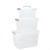 Set X3 Cajas Organizadoras Plasticas Transparentes de 6 L, 12 L, y 24 L con manijasy trabas. - Plásticos Cerri