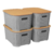 Caja Organizadora Simil Rattán Con Tapa de Madera 36x25x17 cm - tienda online