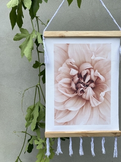 Painel tela quadro floral decoração para parede com franjas boho chic - loja online