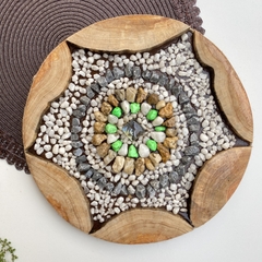 Mandala 30cm Felicidade para parede decoração para casa sítio campo estilo rústico - Elisarte Decor - Mandalas e Quadros Para Parede e Decoração Rústica Boho Chic