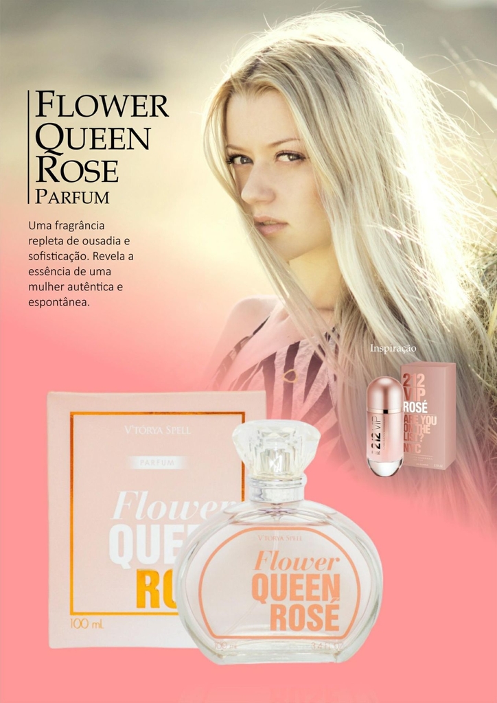Flower Queen Ros Inspirado no 212 Vip Ros 100mL