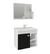 GABINETE DE BANHEIRO LOTUS 55 CM COM ESPELHEIRA BRANCO E PRETO MGM GABINETES - loja online