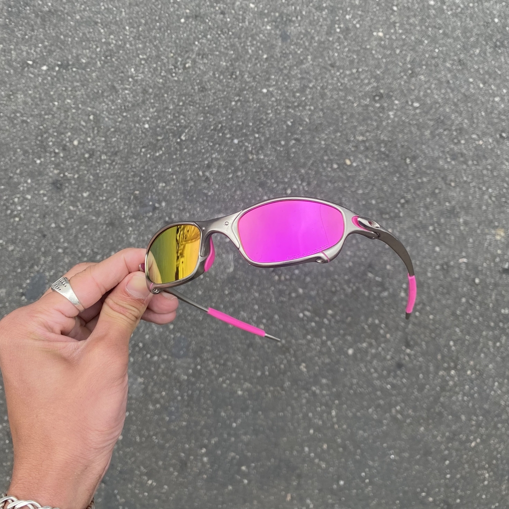 Óculos da Oakley Double X Lente Azul e Rosa