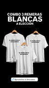 Combo 3 remeras blancas NOLO a elección (combinalas como quieras)