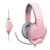 Fone De Ouvido Headset Gamer Pink Fox, Led, 7.1 Virtual Surround, Drivers 50Mm, Rosa #Oex Hs414
