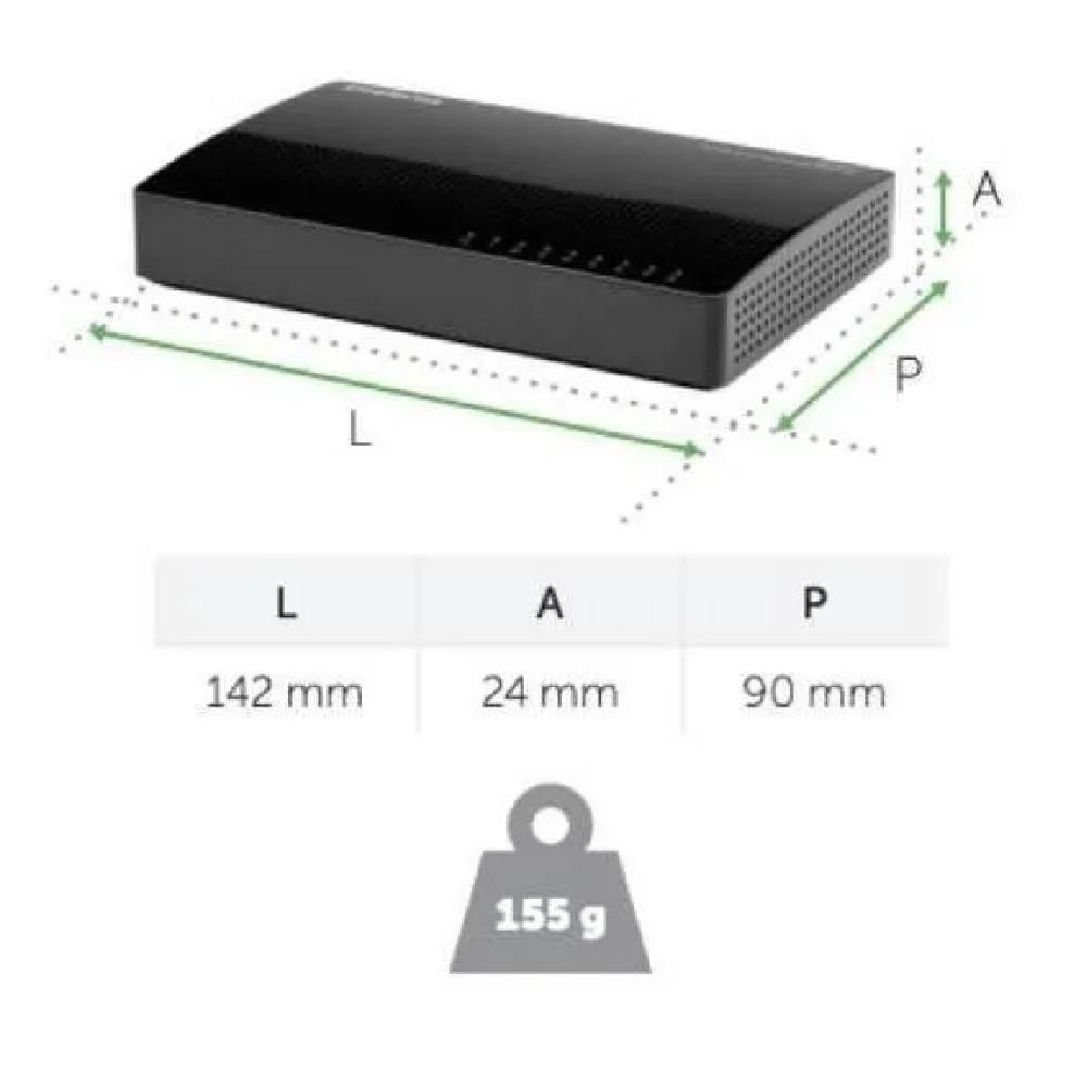 Switch Intelbras 8 Portas GIGA SG 800 Q+