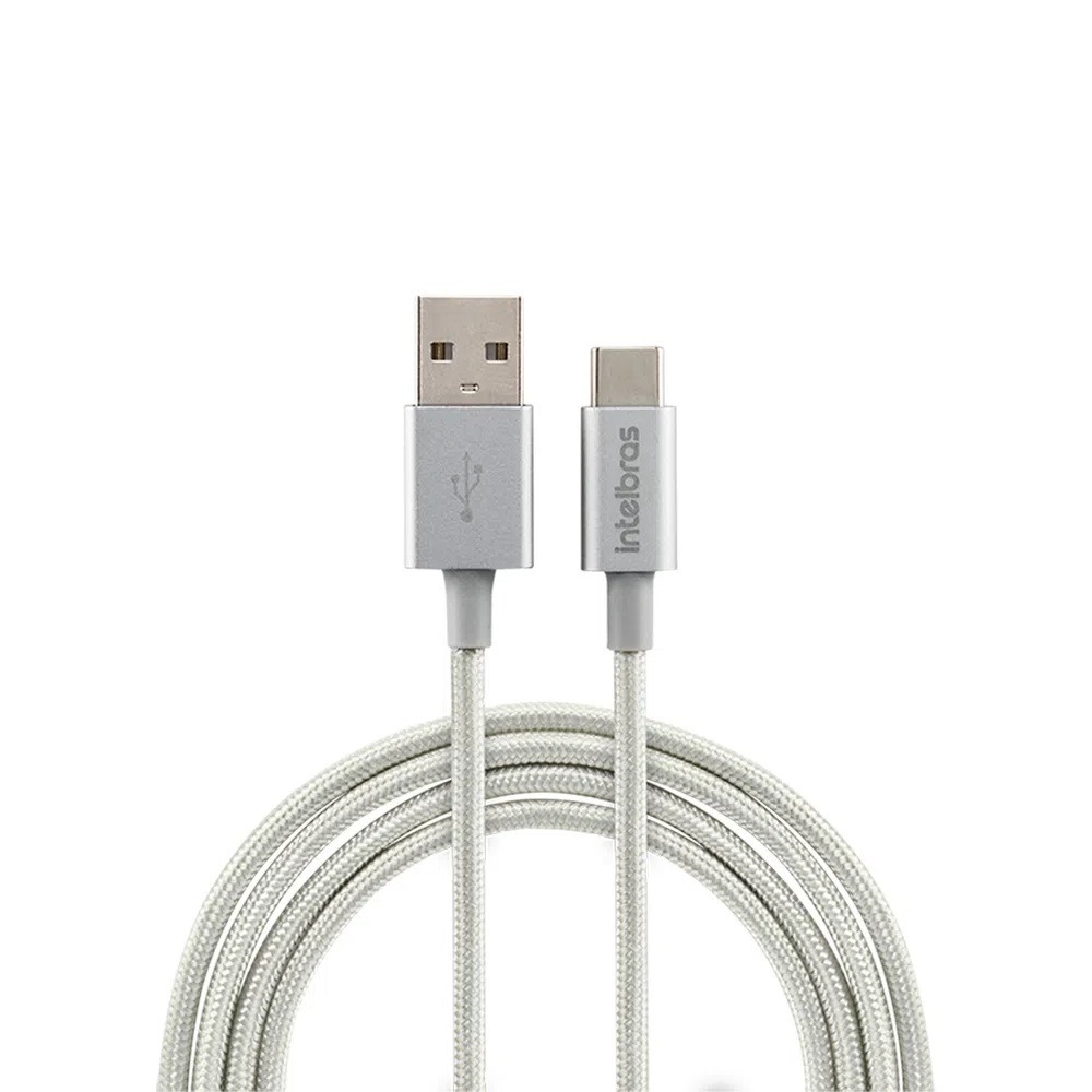 Cabo USB - USB-C 1,2m PVC branco Intelbras EUAC 12PB - intelbras
