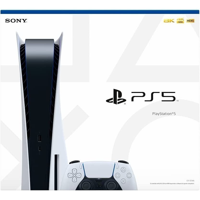 Playstation 5 Sony console SSD 825GB 8K CFI-1115A BIVOLT branco midia fisica