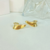 Brinco Moderno liso com fita cravejada Folheado a ouro 18K - comprar online