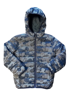 Jaqueta Puffer Camuflada - Semi Nova - 8 anos