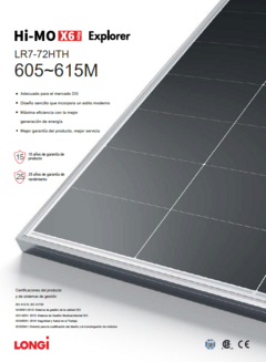 Panel Solar LONGI Hi-MO X6 Guardian HPBC - comprar en línea