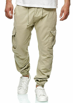 PANTALON CARGO SLIM DE HOMBRE COLOR TIZA