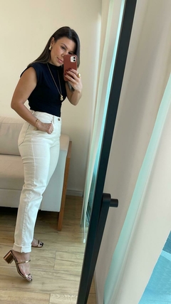 Calça Jeans Mom Off White Raquel