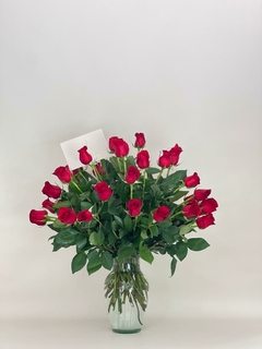 Florero de 40 rosas rojas