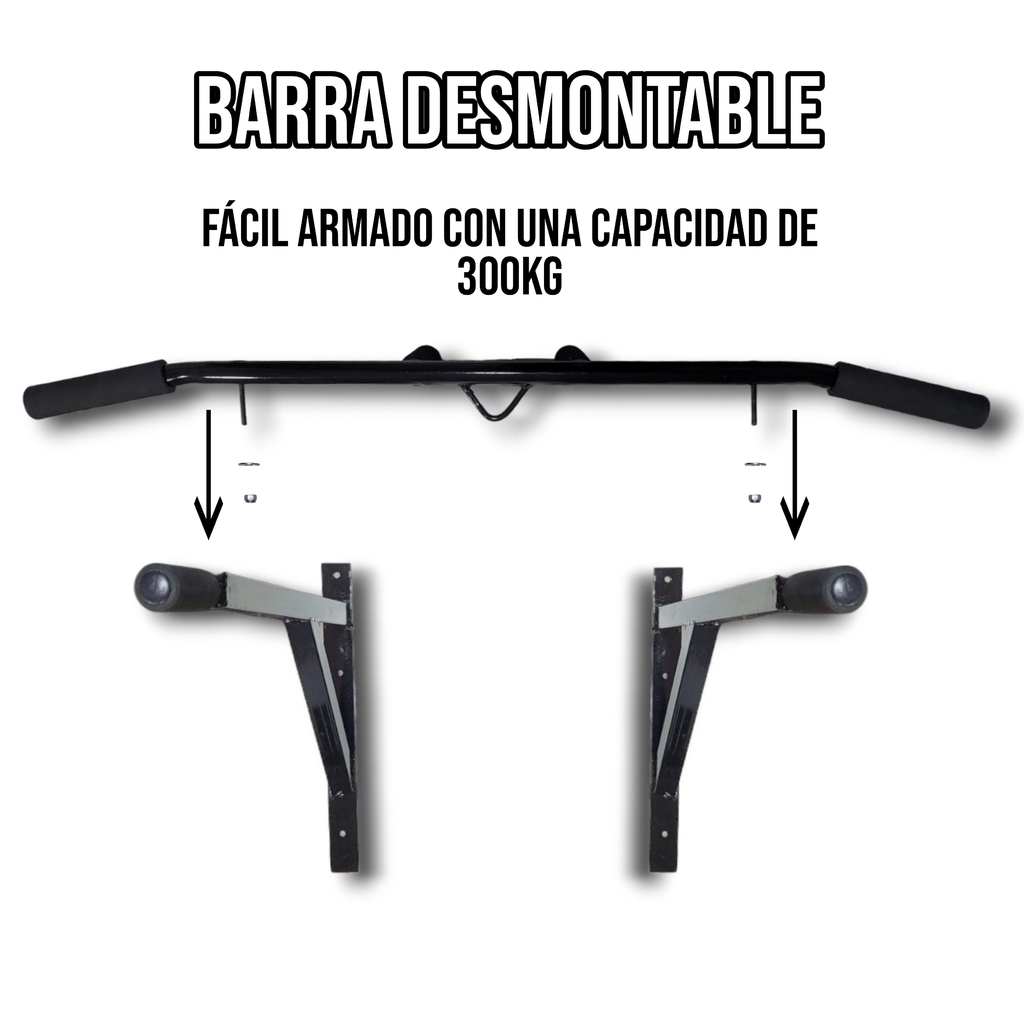Barra de Dominadas Para Pared Con Triple Agarre