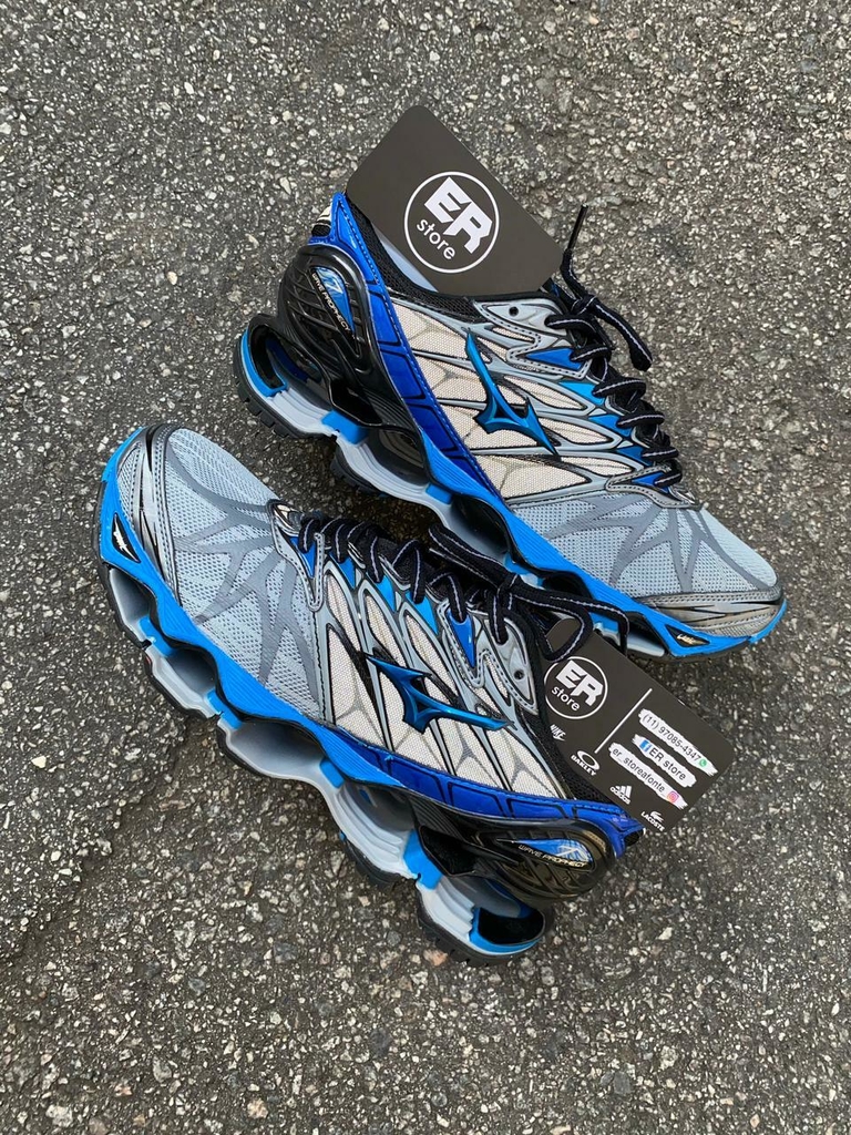 Mizuno prophecy 7 cinza com azul 2025