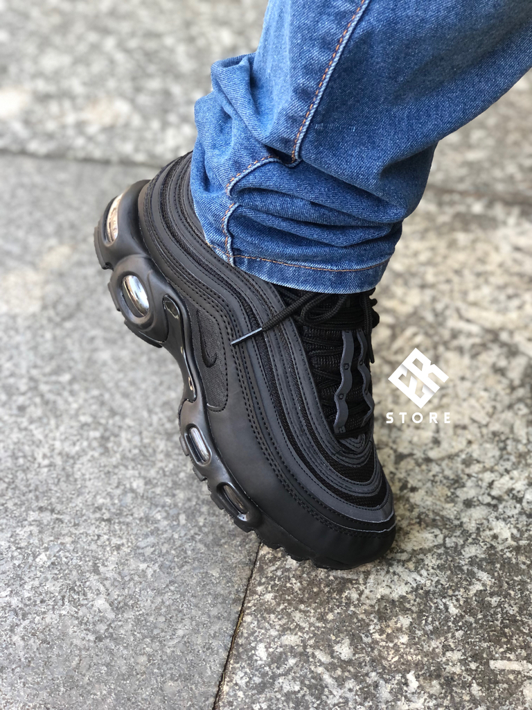 Air max 97 plus preto cheap e branco