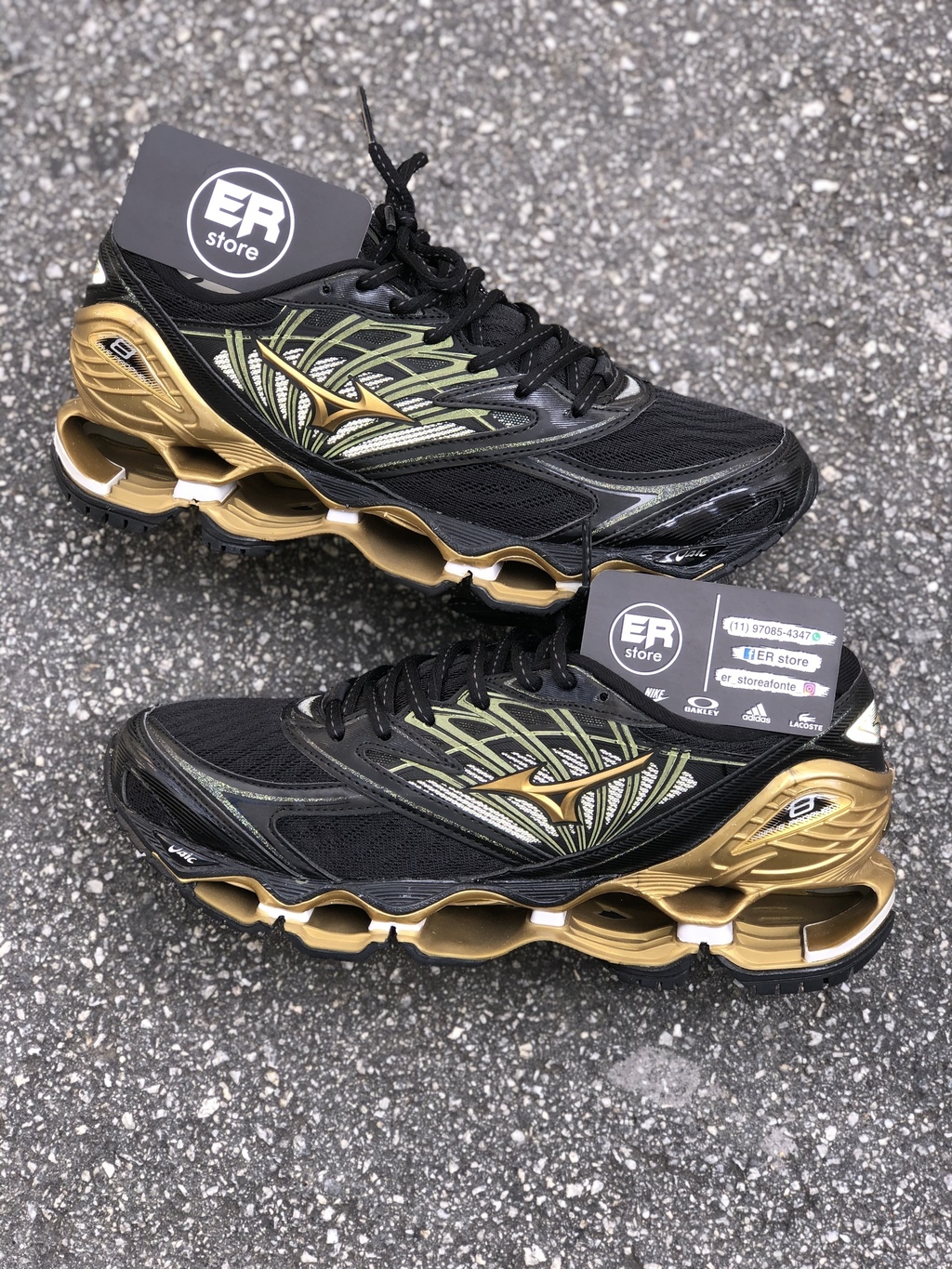 Mizuno Wave Prophecy 8 Preto Dourado