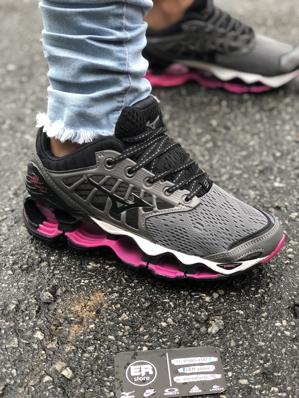 Mizuno wave prophecy 5 cinza e rosa hot sale