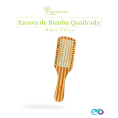 Escova de Bambu Quadrada - Anti-Frizz (Orgânica)