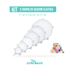 Kit 6 Tampas de silicone universal elástica (Zero Waste) - Transparente
