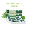 Kit 3 Creme dental vegano sem flúor Menta e Melaleuca (tea tree) 90gr