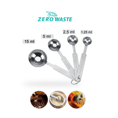 Kit colher de medidores Inox 4 Peças - zero waste