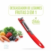 Descascador de Frutas e Legumes 3 em 1 vermelho - Vida saudável