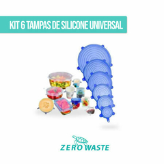 Kit 6 Tampas de silicone universal (Zero Waste) - Azul - comprar online