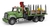Caminhão florestal Mack Granite com grua rotativa, garra e troncos na internet