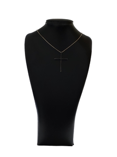 Gargantilha Crucifixo Cravejado Preto