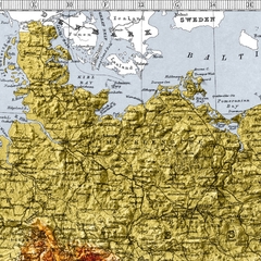 Mapa topográfico da Prússia.