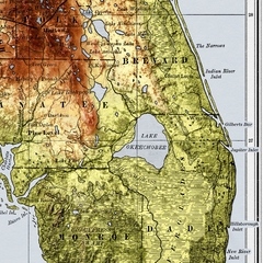 Mapa topográfico de relevo da Flórida, Estados Unidos, EUA.