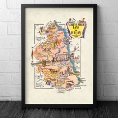 Mapa ilustrado de Northumberland e Durham, Inglaterra