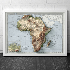 Mapa Histórico Hipsométrico Vintage da África