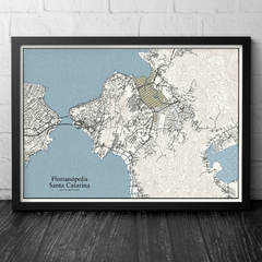 Mapa de contorno topográfico de Florianópolis.