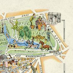 Mapa Ilustrado pictorial de Kensington e Chelsea