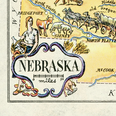 Mapa do Nebraska, Estados Unidos