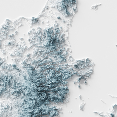 Mapa de Relevo da Dinamarca