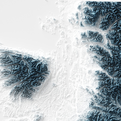 Mapa de Relevo de Washington, Estados Unidos