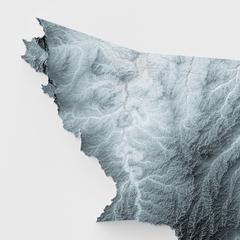 Mapa de relevo topográfico do Acre