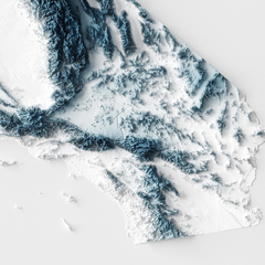 Mapa 3D da Califórnia