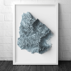 Mapa do Uruguai - Relevo Artístico - comprar online