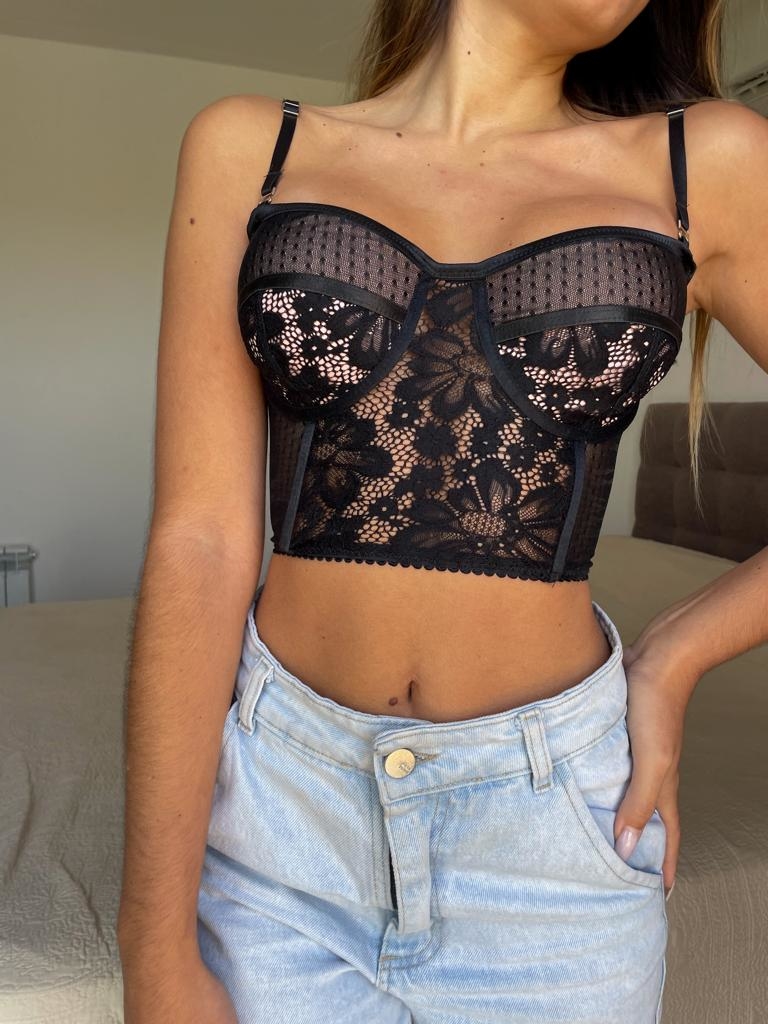 Corset Mix Negro Comprar en Anastasia Lingerie