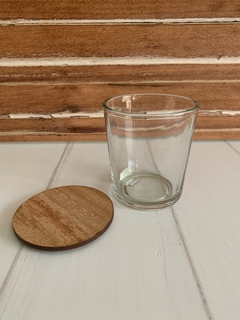 Vaso + tapa de madera