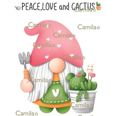 Lamina para sublimar A4 Roberto Peace Love and Cactus