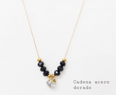 Cadena acero dorado con Dije