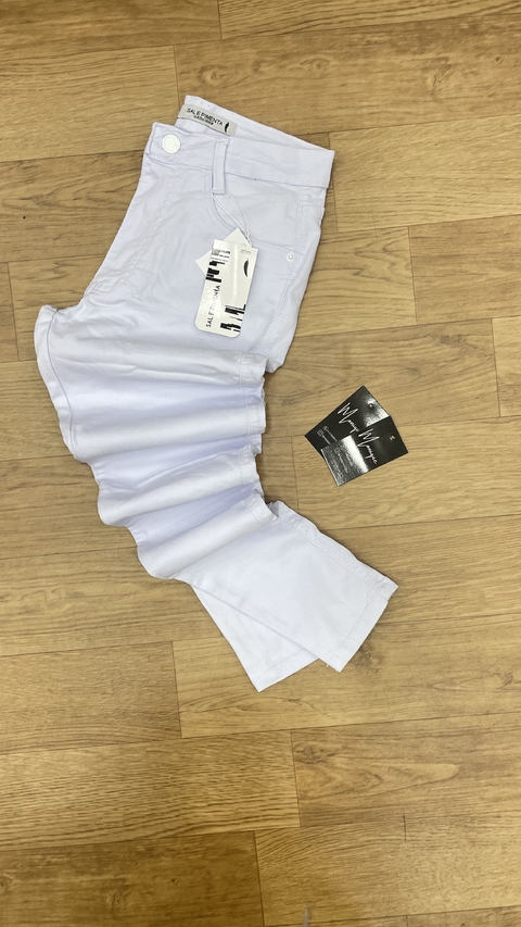 Calça sal e pimenta branca sales