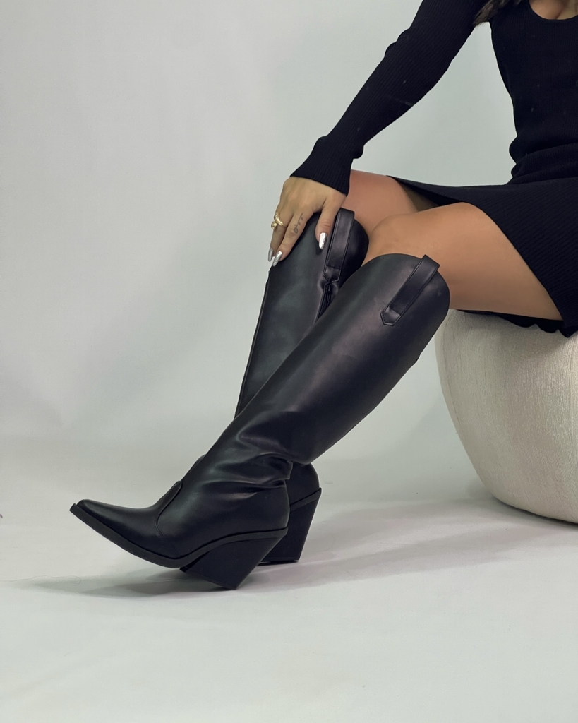 Bota cinza cheap cano longo